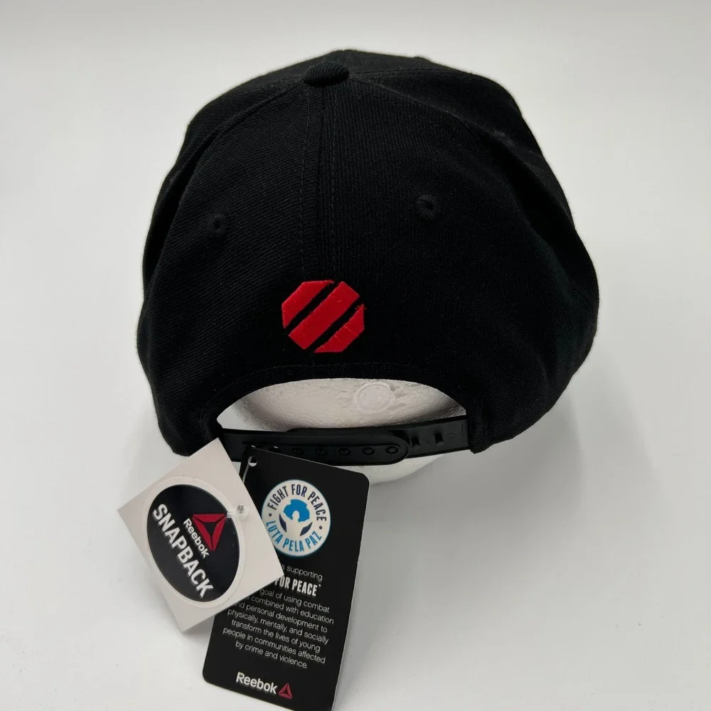 Reebok UFC Fight For Peace Snapback Hat Black Crackle Brim Adjustable OSFA NEW - Picture 4 of 8